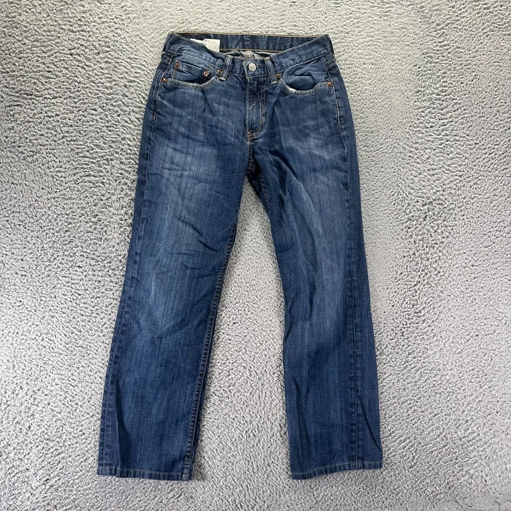 Levi's 514 Jeans Mens 28x27 Blue Cotton Denim Straight Streetwear Faded Workwear